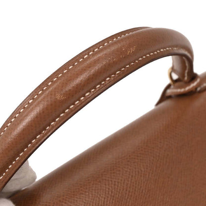 Hermes Gold Courchevel Kelly 28 Sellier 2way Shoulder Handbag