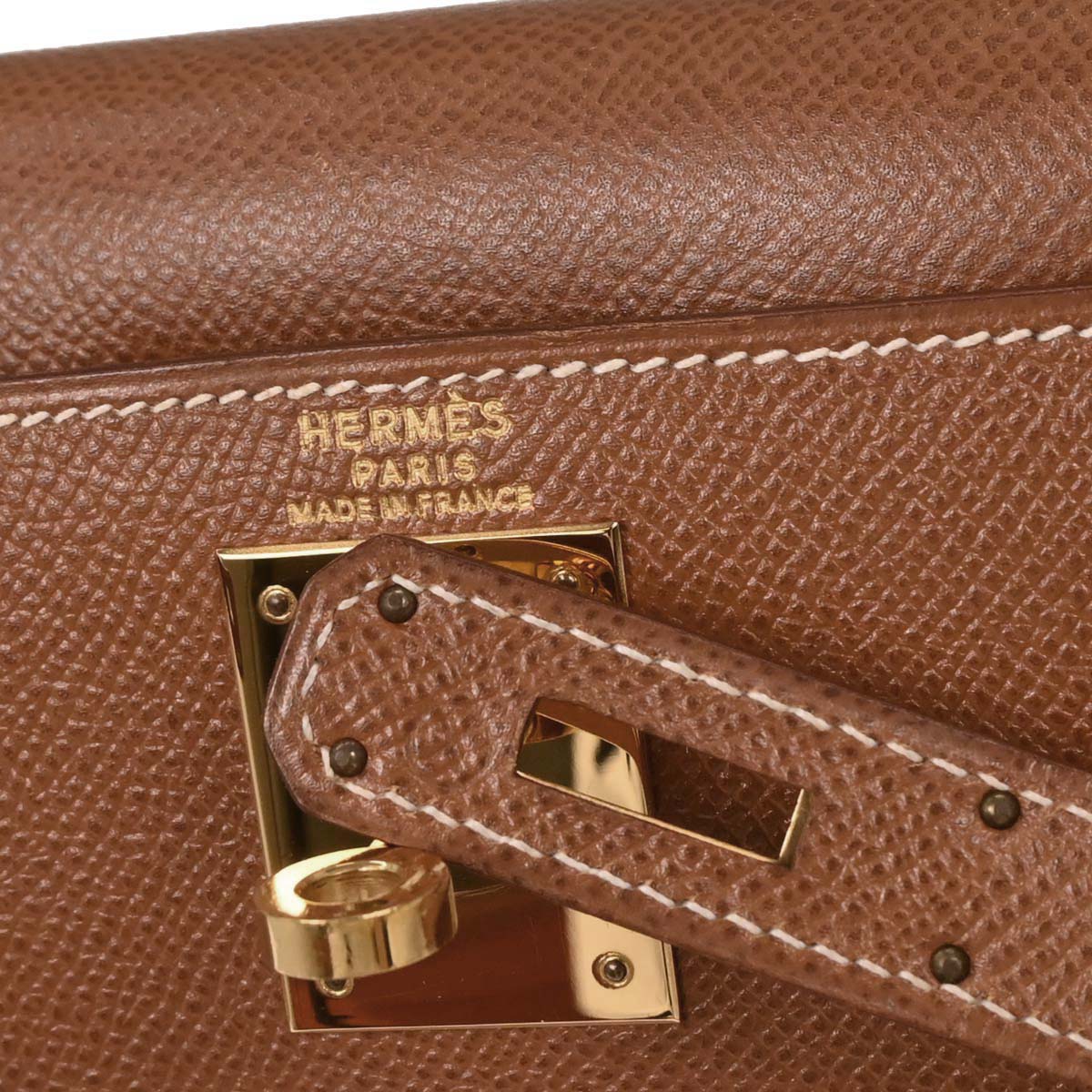 Hermes Gold Courchevel Kelly 28 Sellier 2way Shoulder Handbag