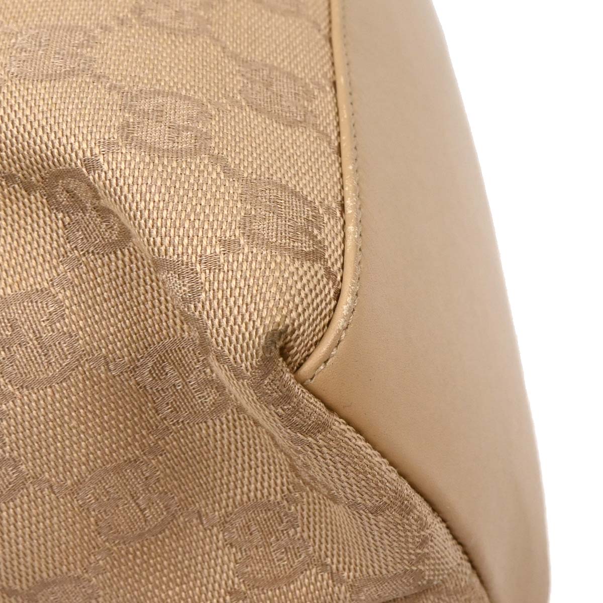 Gucci Beige Canvas Bamboo GG Handbag