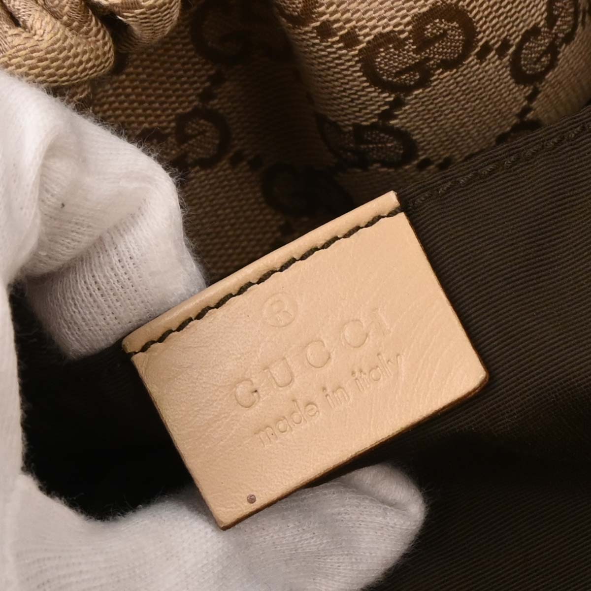 Gucci Beige Canvas Bamboo GG Handbag