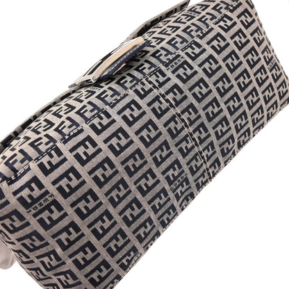Fendi Navy Gray Zucchino Mamma Baguette Handbag