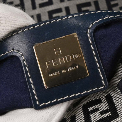 Fendi Navy Gray Zucchino Mamma Baguette Handbag