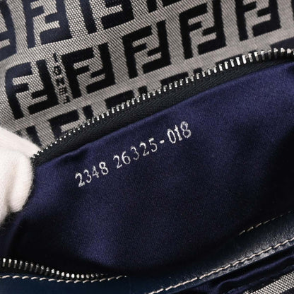 Fendi Navy Gray Zucchino Mamma Baguette Handbag