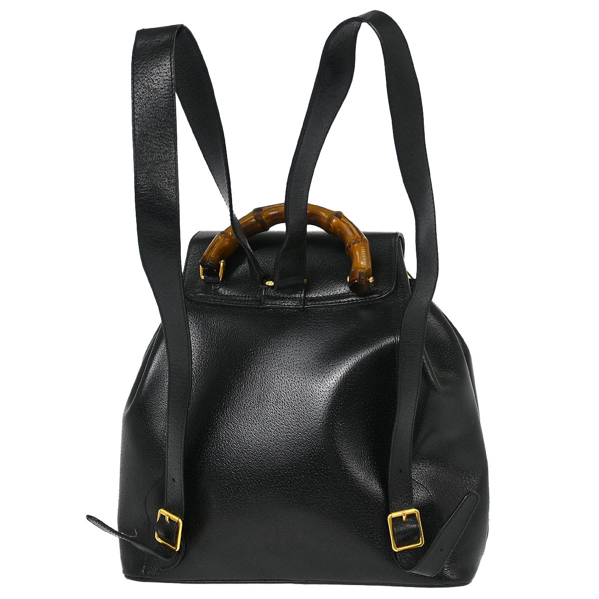 Gucci Black Pigskin Bamboo Backpack