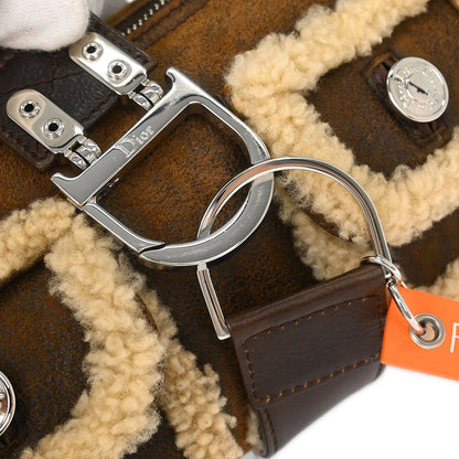 Christian Dior Brown Mouton Flight Shoulder Bag