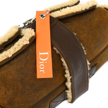 Christian Dior Brown Mouton Flight Shoulder Bag