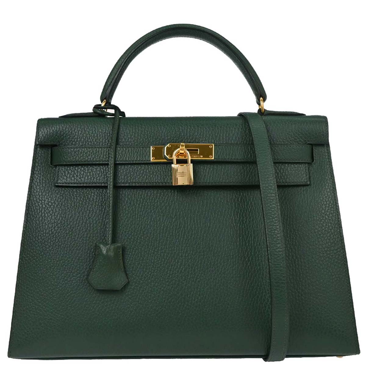 Hermes Vert Ardennes Kelly 32 Sellier Handbag