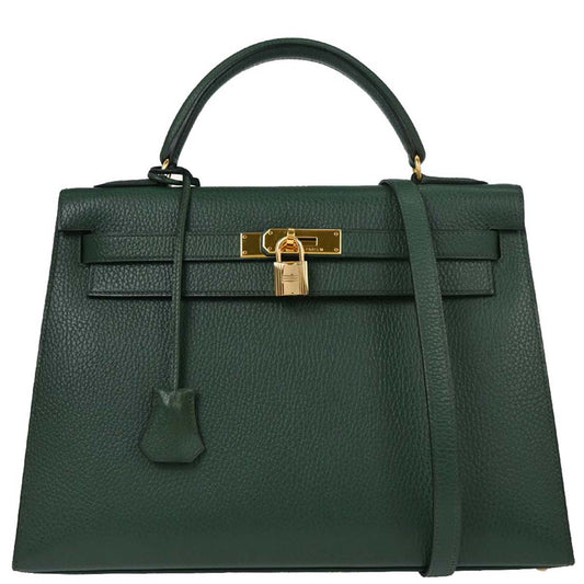 Hermes Vert Ardennes Kelly 32 Sellier Handbag