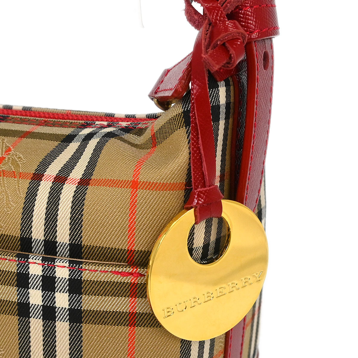Burberry Beige Red House Check Handbag