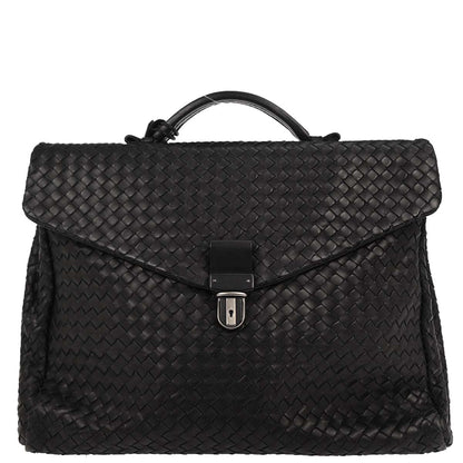 Bottega Veneta Black Intrecciato Business Handbag