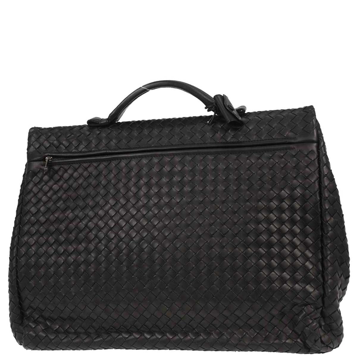 Bottega Veneta Black Intrecciato Business Handbag