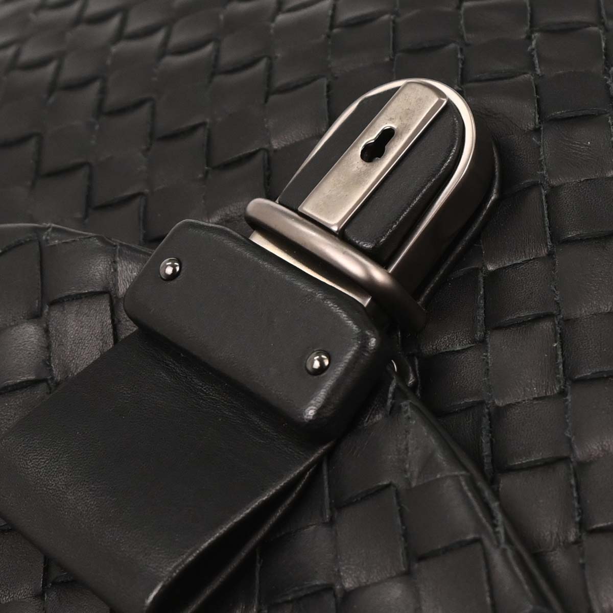 Bottega Veneta Black Intrecciato Business Handbag