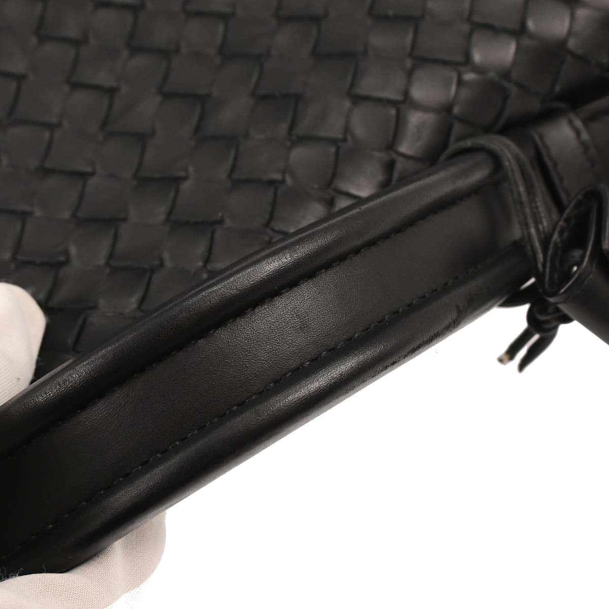 Bottega Veneta Black Intrecciato Business Handbag