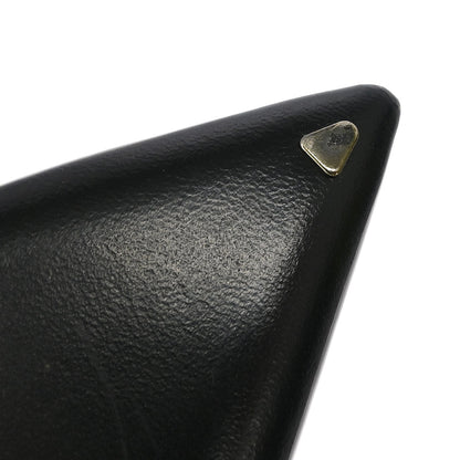 Louis Vuitton * Pumps Shoes Black Leather MA1028 #37