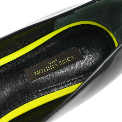 Louis Vuitton * Pumps Shoes Black Leather MA1028 #37