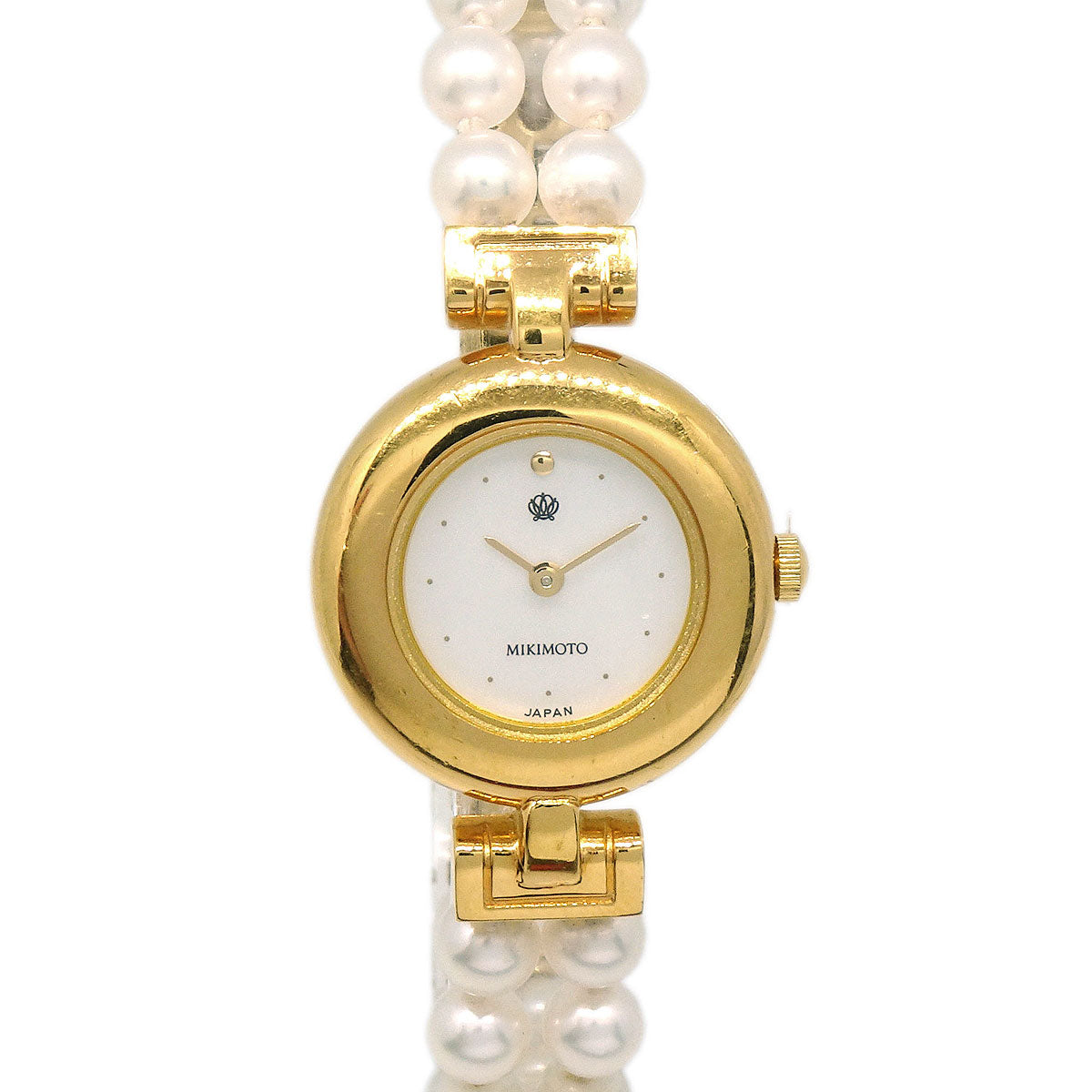 Mikimoto 4N20-0941 JAL Genuine Pearl Quartz Watch SS