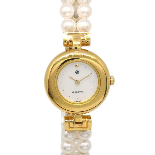Mikimoto 4N20-0941 JAL Genuine Pearl Quartz Watch SS