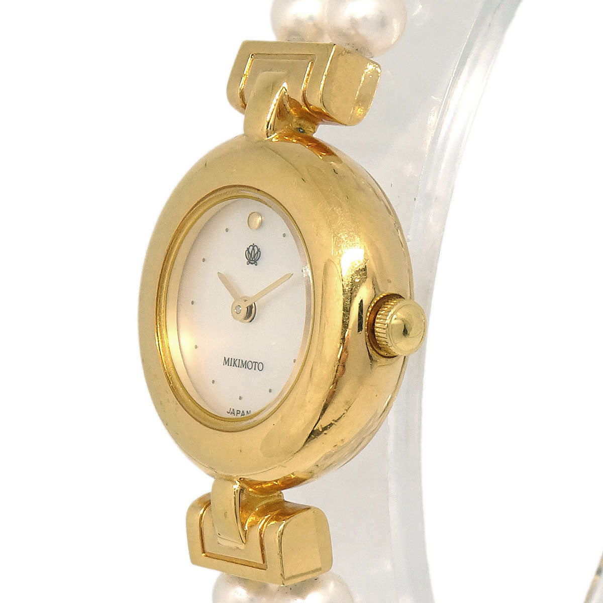 Mikimoto 4N20-0941 JAL Genuine Pearl Quartz Watch SS