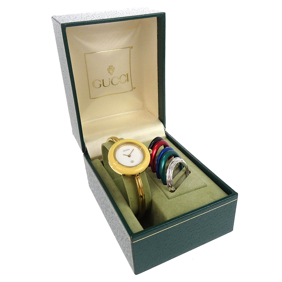 Gucci 1100-L Change Bezel Chameleon Quartz Watch SS