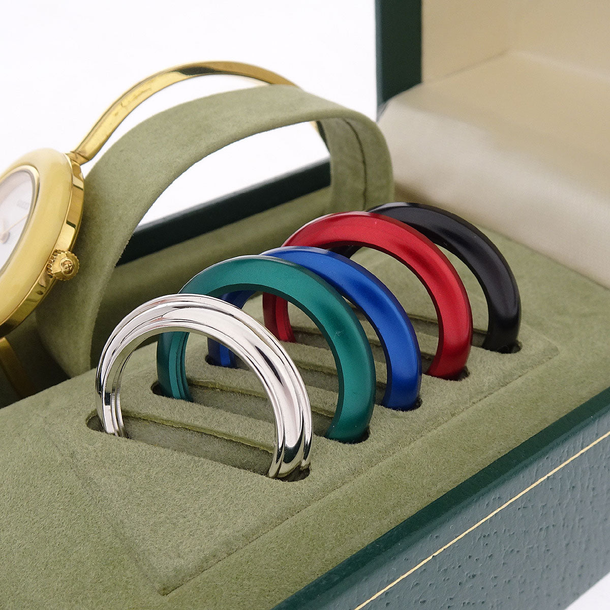 Gucci 1100-L Change Bezel Chameleon Quartz Watch SS