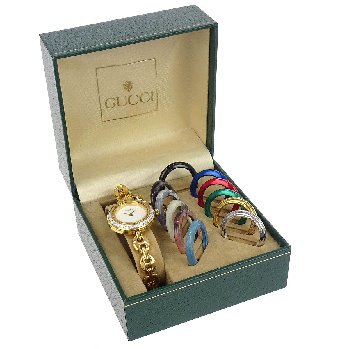 Gucci 11/12.2 Change Bezel Chameleon Quartz Watch SS