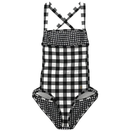 Yves Saint Laurent Swimwear Swimsuit Check Black #XS