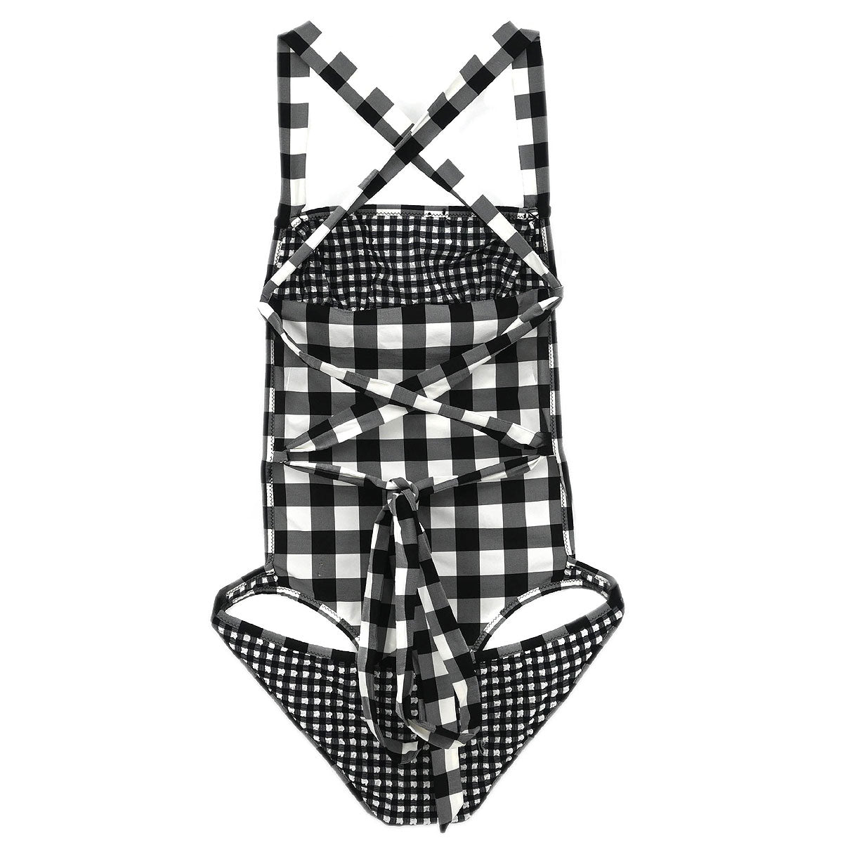 Yves Saint Laurent Swimwear Swimsuit Check Black #XS
