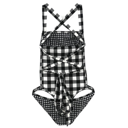 Yves Saint Laurent Swimwear Swimsuit Check Black #XS