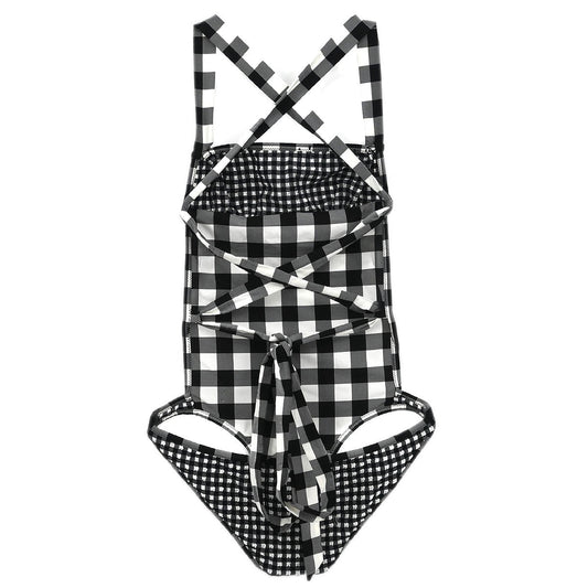 Yves Saint Laurent Swimwear Swimsuit Check Black #XS