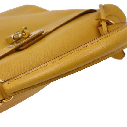 Hermes Jaune Courchevel Kelly 32 Retourne 2way Shoulder Handbag