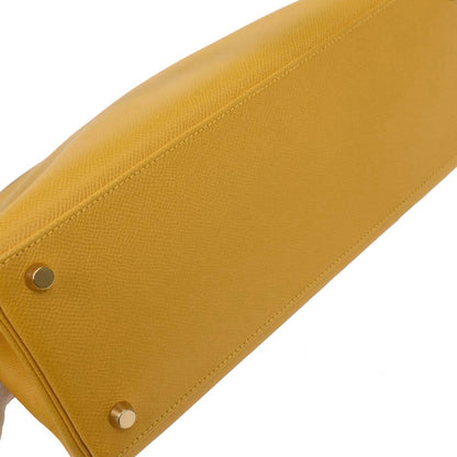 Hermes Jaune Courchevel Kelly 32 Retourne 2way Shoulder Handbag