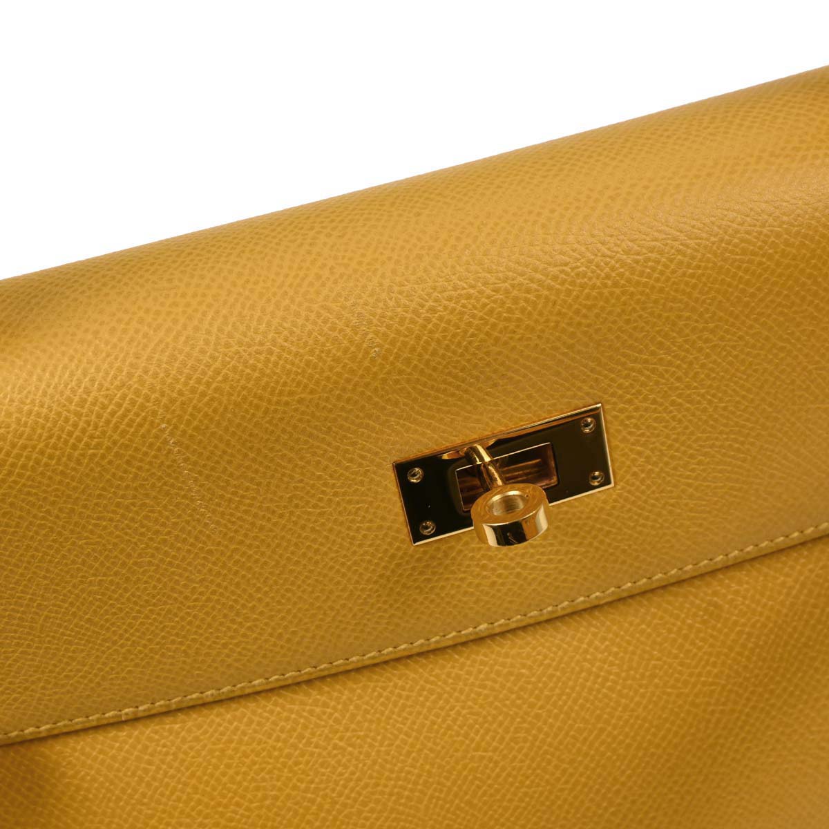 Hermes Jaune Courchevel Kelly 32 Retourne 2way Shoulder Handbag