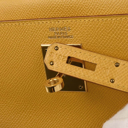 Hermes Jaune Courchevel Kelly 32 Retourne 2way Shoulder Handbag