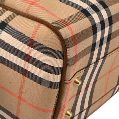 Burberrys Beige Brown House Check Duffle Handbag