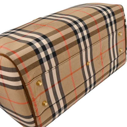 Burberrys Beige Brown House Check Duffle Handbag