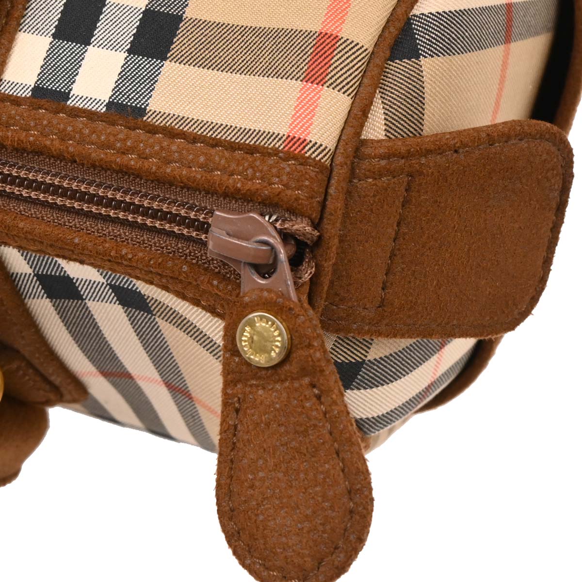 Burberrys Beige Brown House Check Duffle Handbag