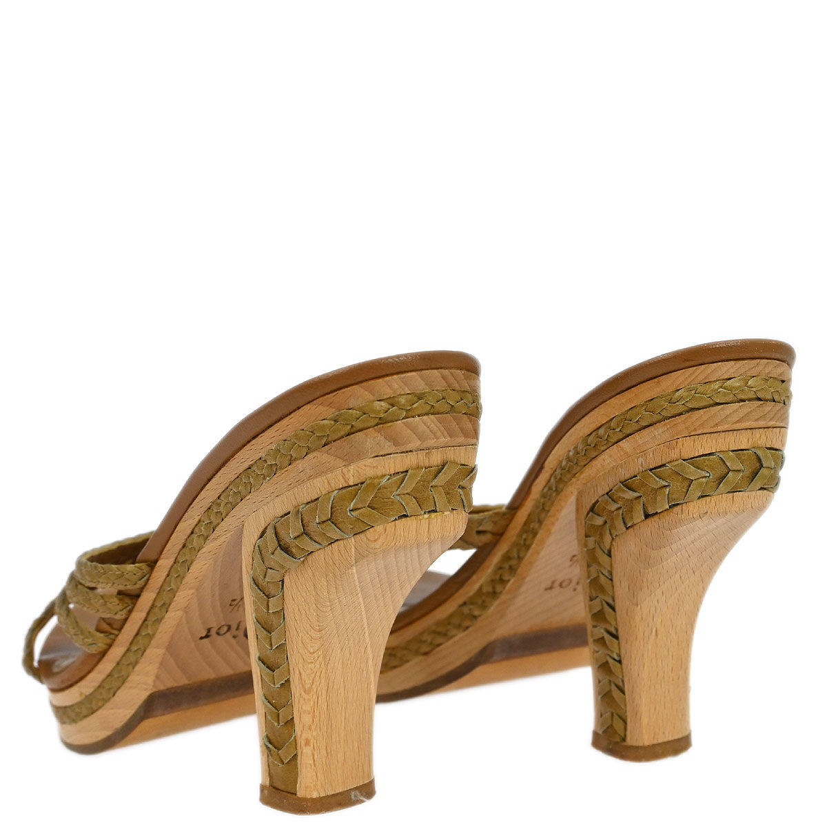 Christian Dior * Sandals Shoes Beige Wood #36