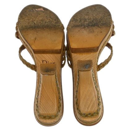 Christian Dior * Sandals Shoes Beige Wood #36
