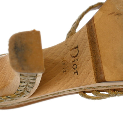 Christian Dior * Sandals Shoes Beige Wood #36