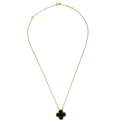 Van Cleef & Arpels Vintage Alhambra Pendant Necklace Au750 Onyx
