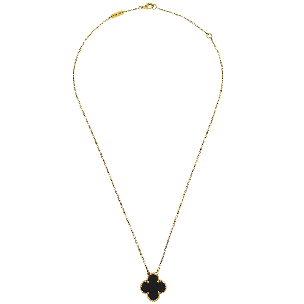Van Cleef & Arpels Vintage Alhambra Pendant Necklace Au750 Onyx
