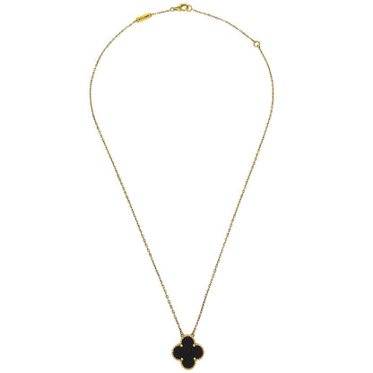 Van Cleef & Arpels Vintage Alhambra Pendant Necklace Au750 Onyx