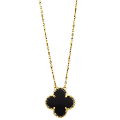 Van Cleef & Arpels Vintage Alhambra Pendant Necklace Au750 Onyx