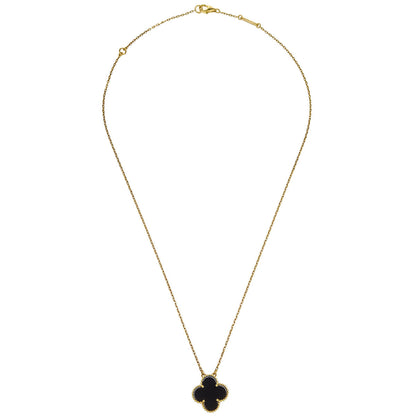 Van Cleef & Arpels Vintage Alhambra Pendant Necklace Au750 Onyx
