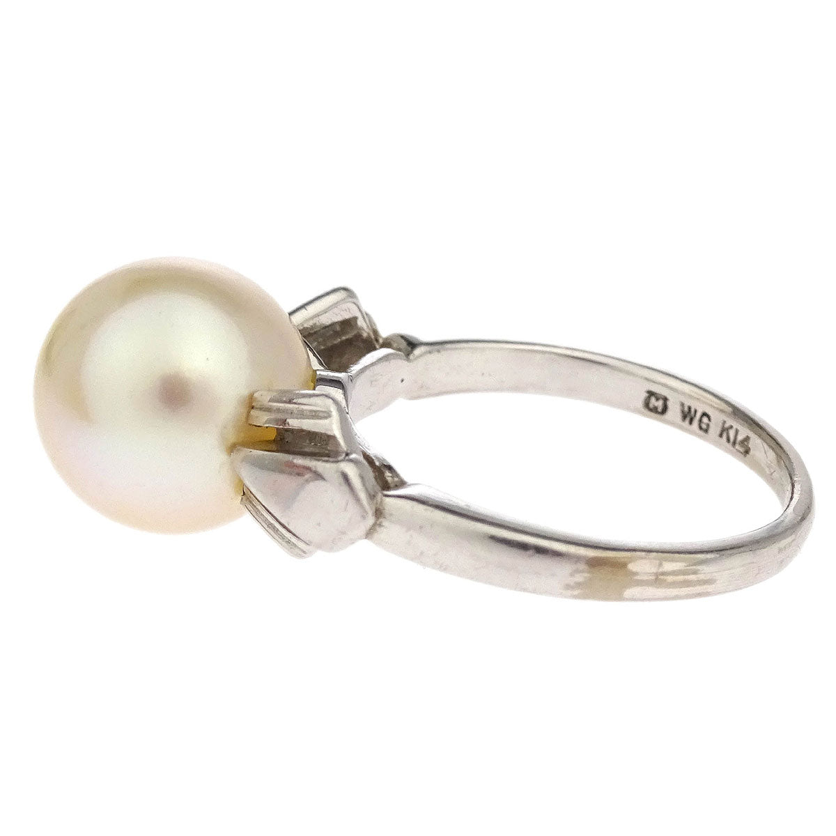 Mikimoto Ring 14KWG Genuine Pearl Silver #49