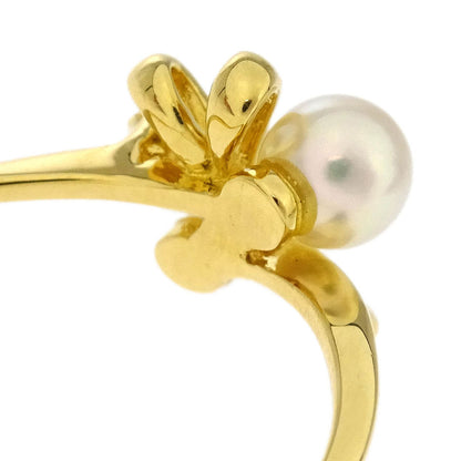 Mikimoto Ring 18K Genuine Pearl Diamond Gold #49