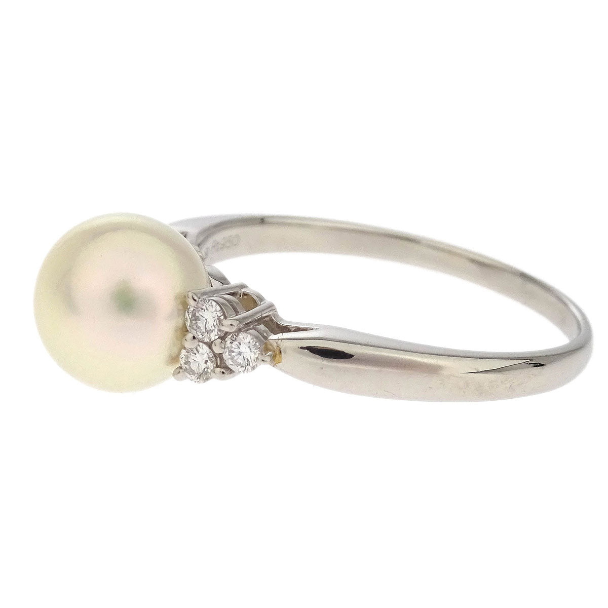 Mikimoto Ring Pt950 Genuine Pearl Silver #61