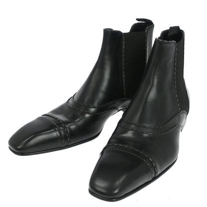 Louis Vuitton * Boots Shoes Black Leather ST0059 #8 1/2
