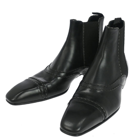 Louis Vuitton * Boots Shoes Black Leather ST0059 #8 1/2