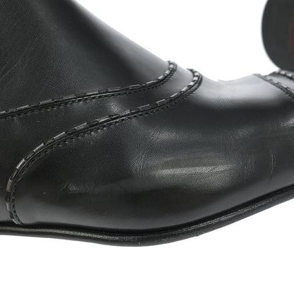 Louis Vuitton * Boots Shoes Black Leather ST0059 #8 1/2